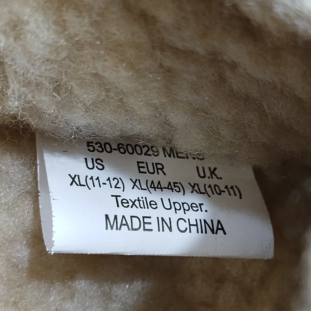 Levi's Fields Microsuede Slippers Mens XL (11-12) Brown Faux Fur Lined Moc Toe